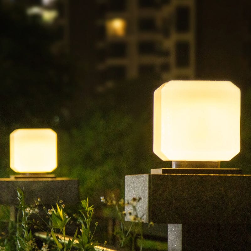 NordLux Solar Gartenlaterne Kubus Weiß Acryl für Terrasse