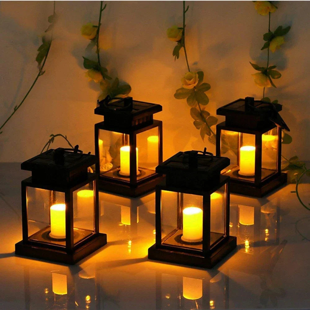 LumiCandle Solar LED Laterne Vintage Schwarz für Garten & Terrasse