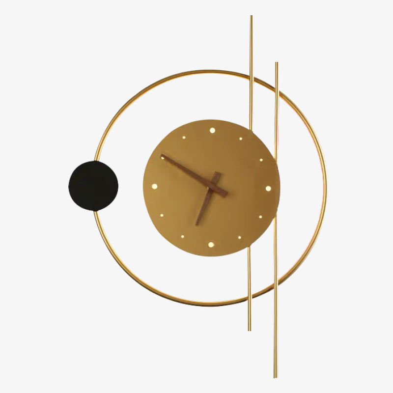 LumiHora – Stilvolle schwarze LED-Wandleuchte mit Uhr