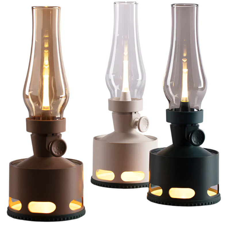 LumoLantern Vintage LED Laterne warmweiß schwarz für Garten & Terrasse