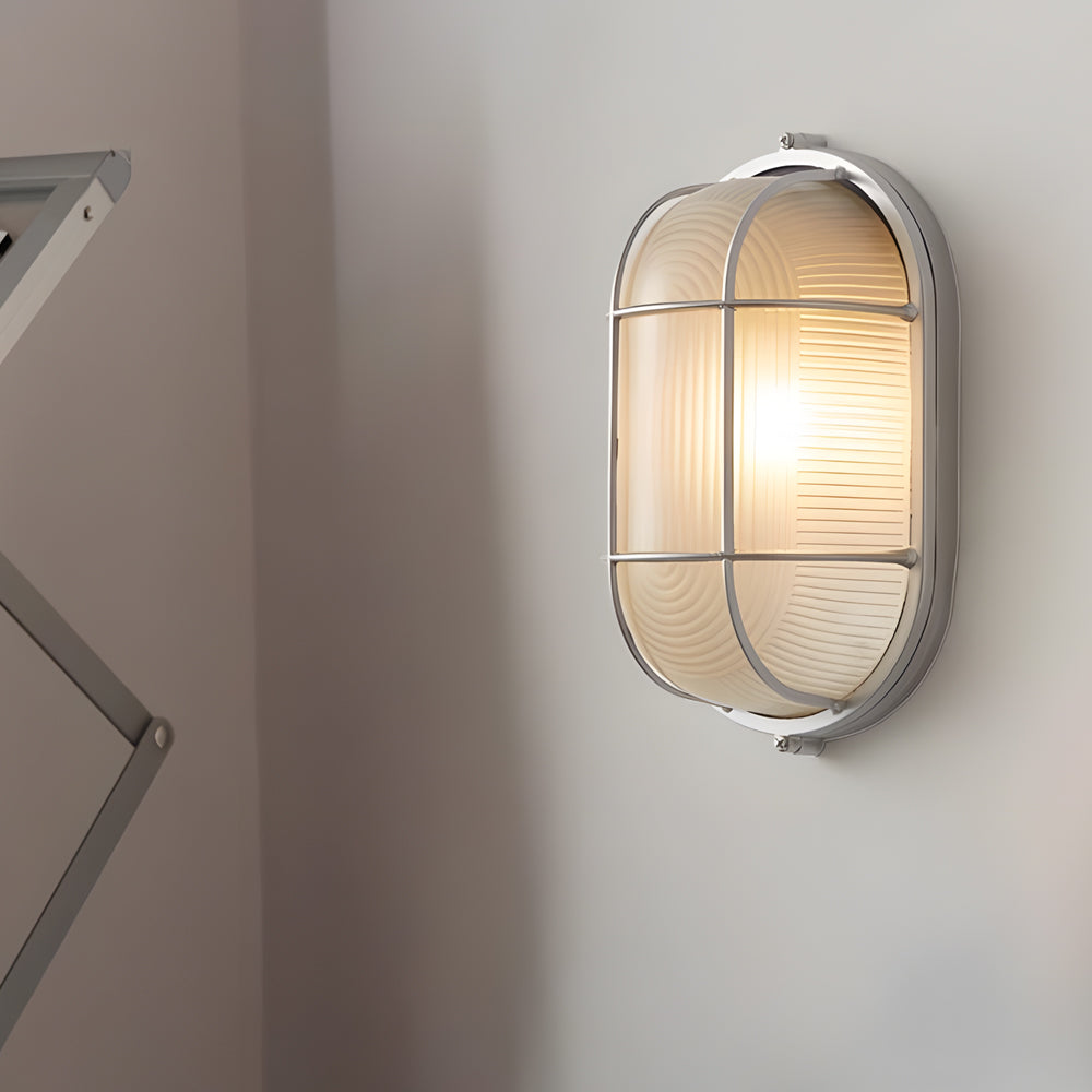 Retro-Industrie-Wandleuchte für draußen - ovales/rundes Design mit E27-Fassung