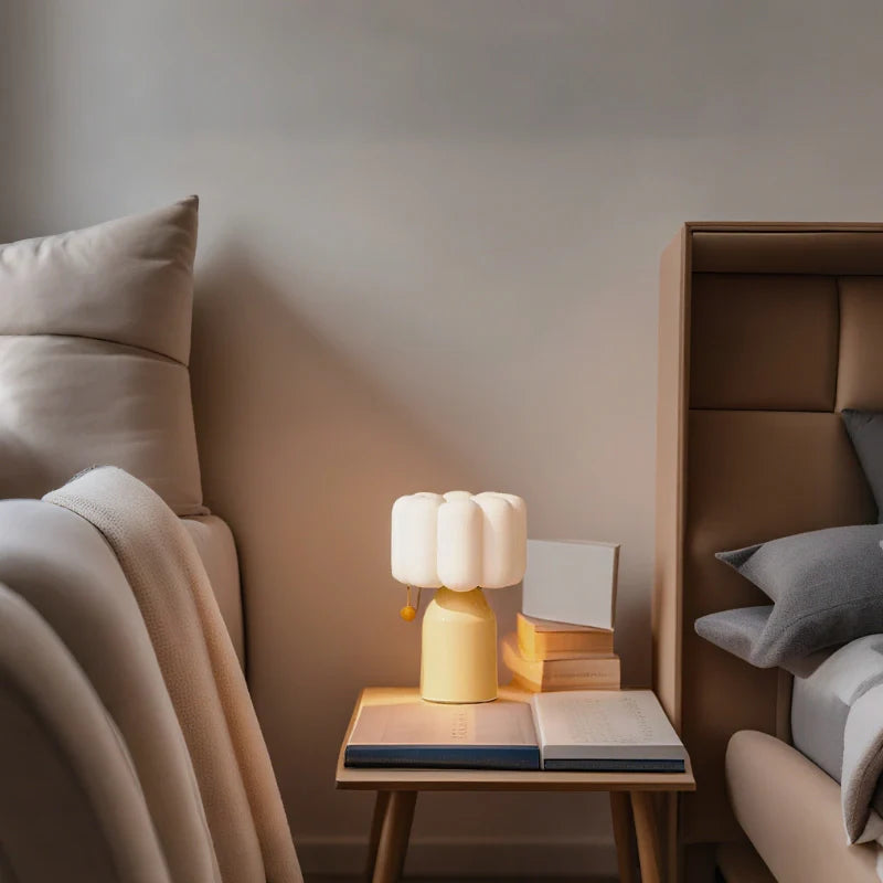LumoPuff Tischlampe Modern Kugeldesign Warmweiß für Innen