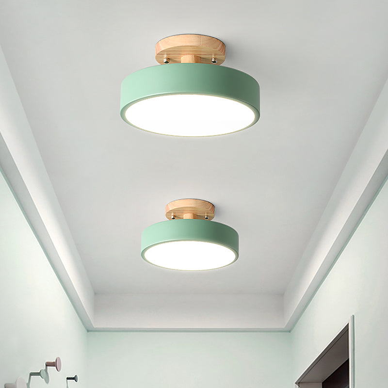 WoodTone - Skandinavische Trommel-LED-Deckenlampe