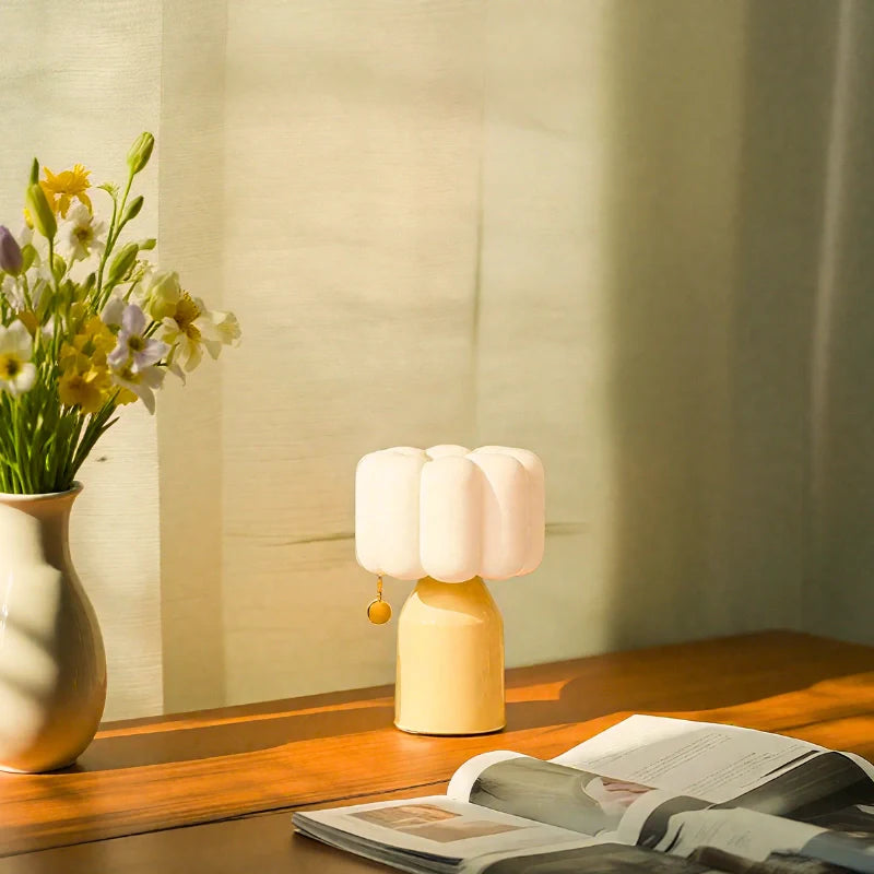 LumoPuff Tischlampe Modern Kugeldesign Warmweiß für Innen