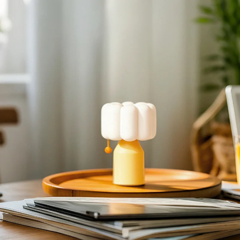 LumoPuff Tischlampe Modern Kugeldesign Warmweiß für Innen