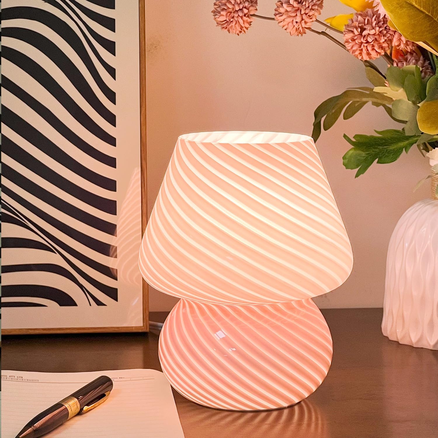 LumoGlas Vintage Glaslampe – handgefertigt amber für Wohnzimmer