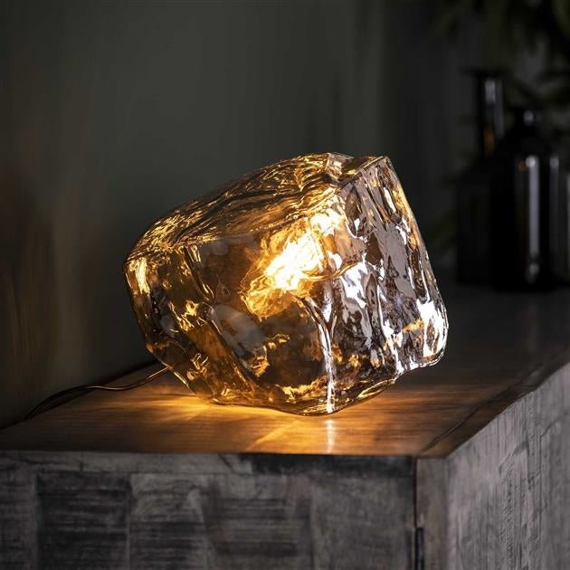 SteinLuxe – Moderne Tischlampe LED in Steinoptik für Wohnzimmer