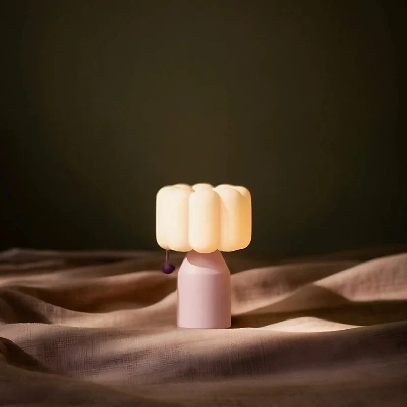 LumoPuff Tischlampe Modern Kugeldesign Warmweiß für Innen