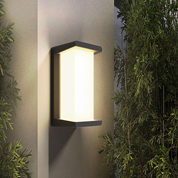 LumoDuo Außenwandleuchte Modern LED Schwarz-Weiß für Terrasse
