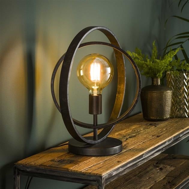 LumoSteel – Moderne Metall-Tischlampe Runddesign Schwarz Wohnzimmer