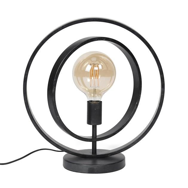 LumoSteel – Moderne Metall-Tischlampe Runddesign Schwarz Wohnzimmer