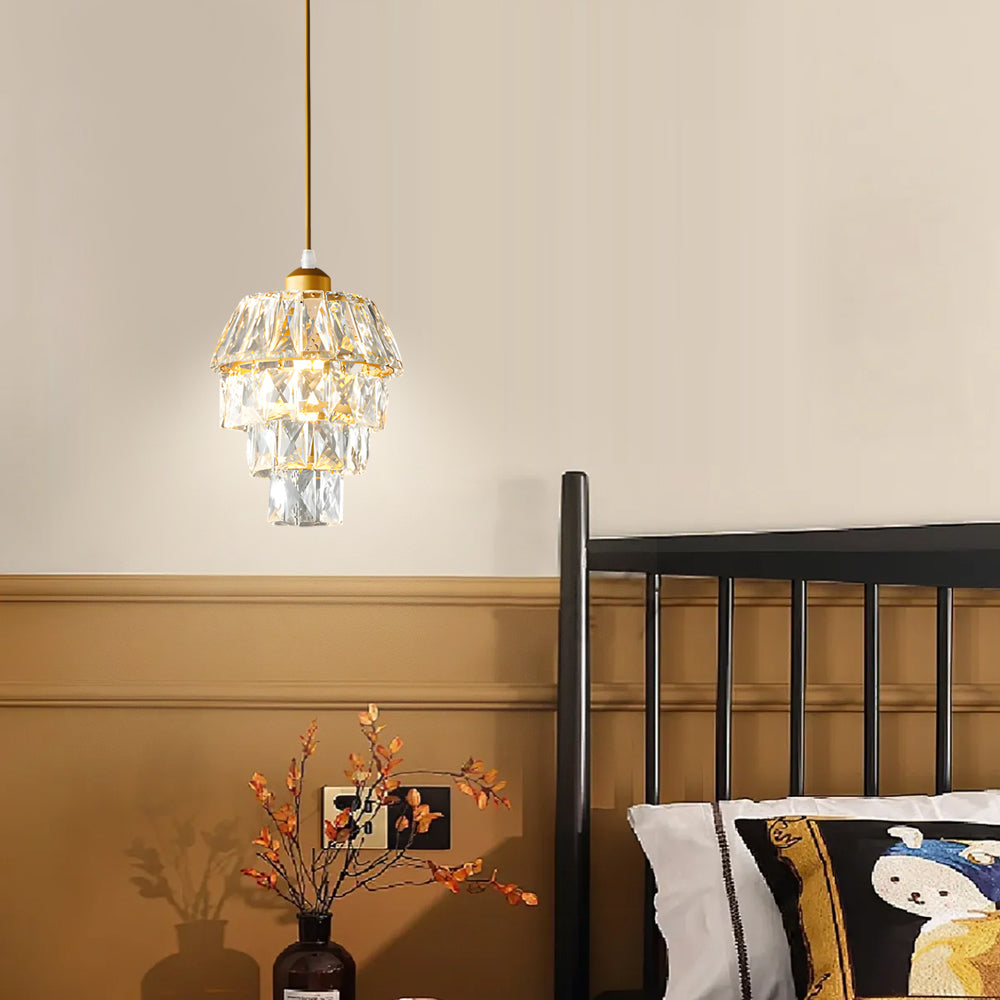 LuxeSpark - Mini Goldene und Schwarze Kristall-Kronleuchter