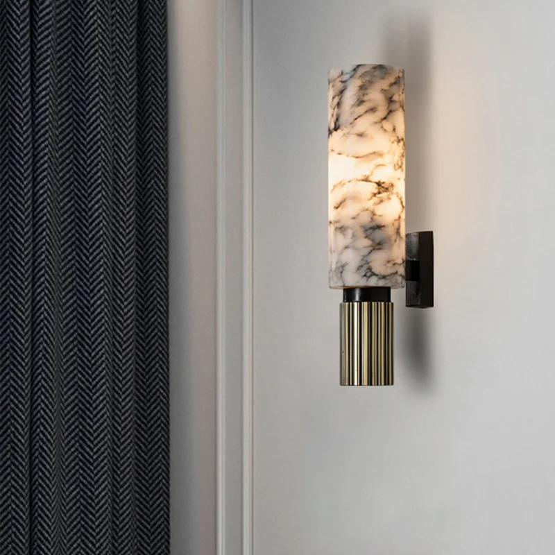 MarmoLux Wandleuchte – Modern, Marmor-Optik, LED, Für Wohnzimmer