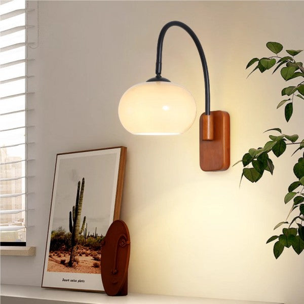 LumoFlex Drehbare Bauhaus Glas Wandleuchte  Modern Kaki Terrasse