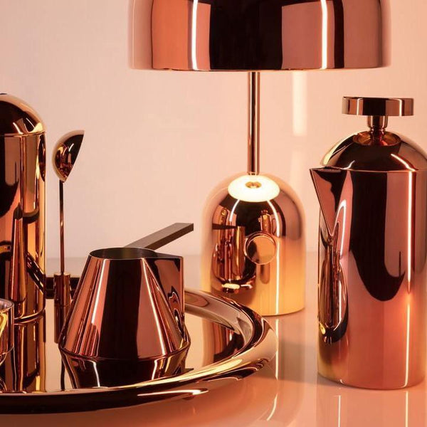 GlowAura Warmlicht Tischlampe Modern Glas Gold Wohnzimmer