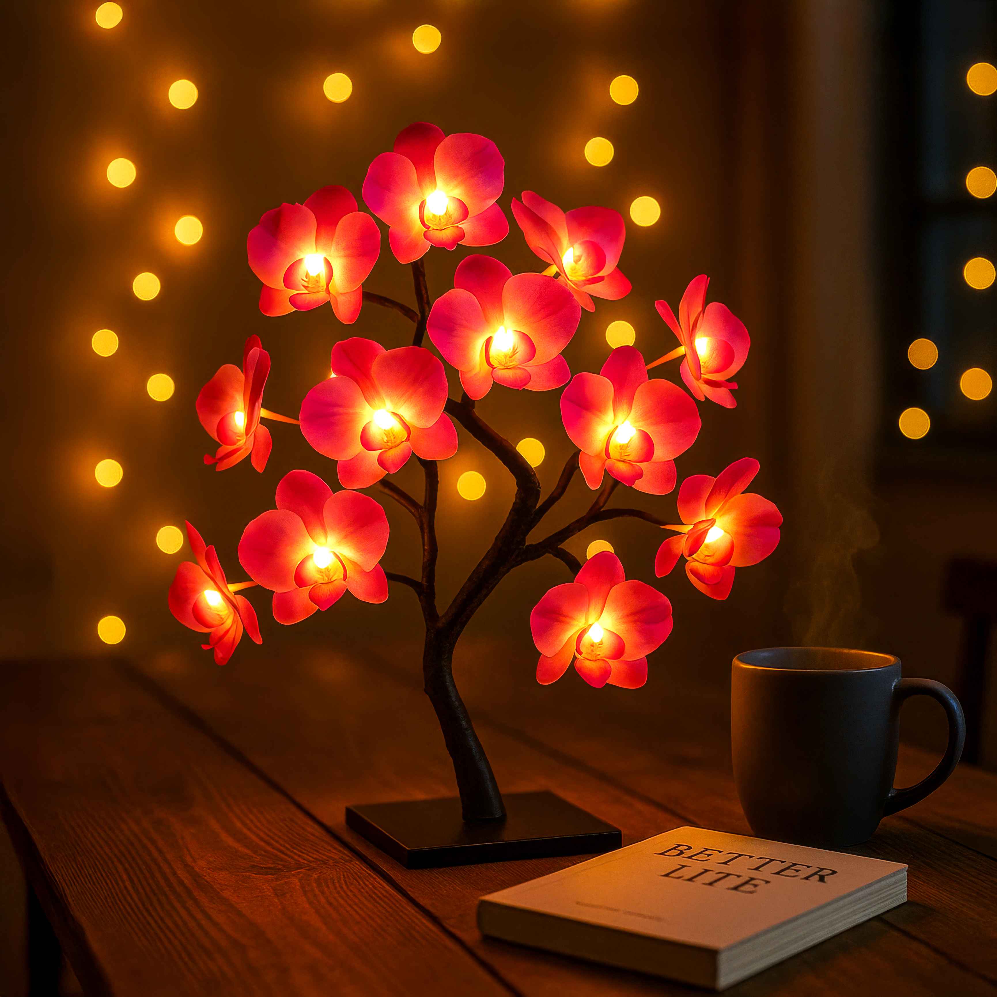 FloraGlow Flame – LED Deko-Lampe warmweiß für Wohnzimmer