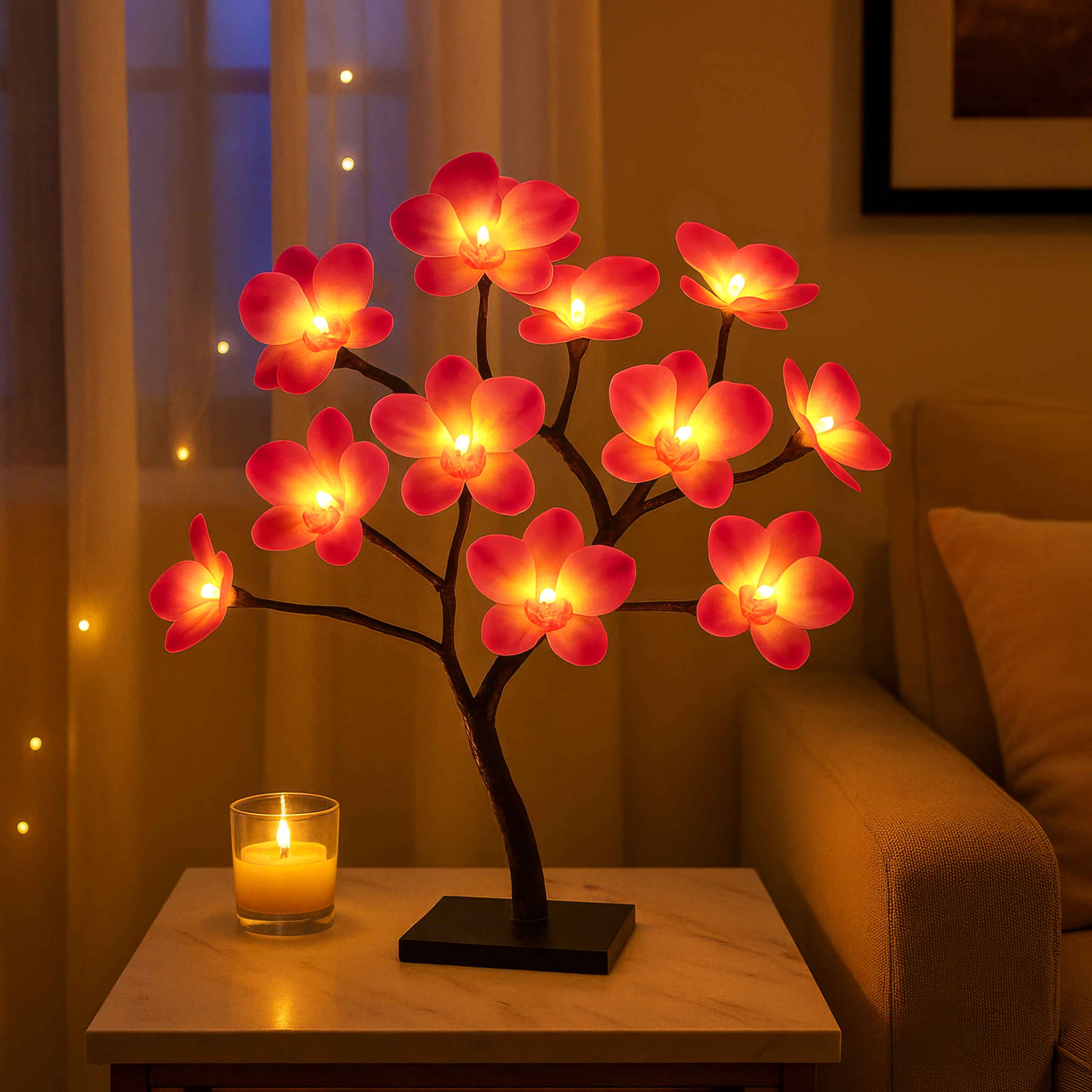 FloraGlow Flame – LED Deko-Lampe warmweiß für Wohnzimmer
