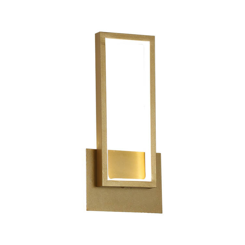 BrightLine – Goldene LED-Rechteck-Wandleuchte