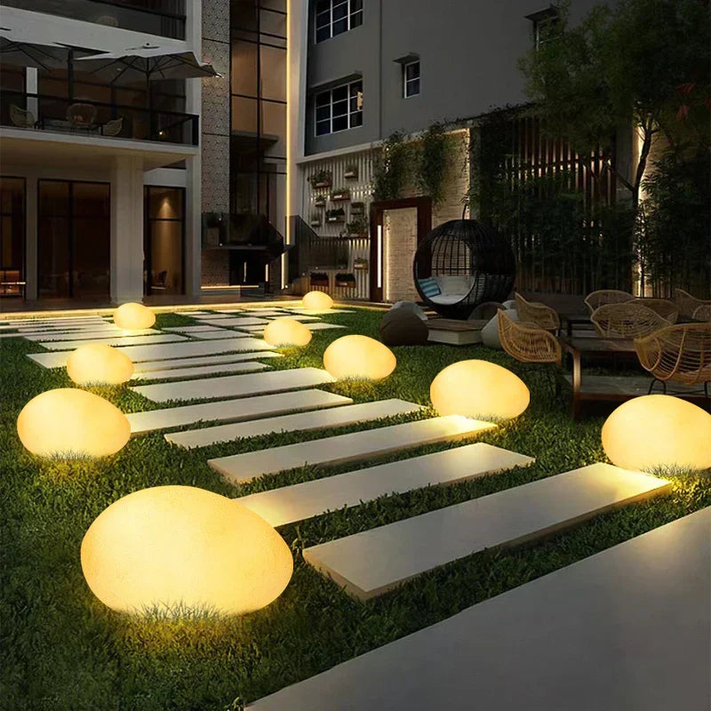 StoneGlow LED Gartenleuchte Pflasterstein-Optik Solar Grau