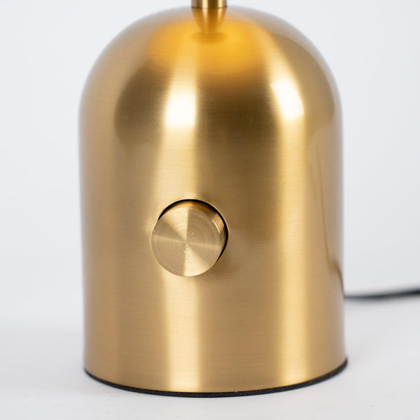 GlowAura Warmlicht Tischlampe Modern Glas Gold Wohnzimmer