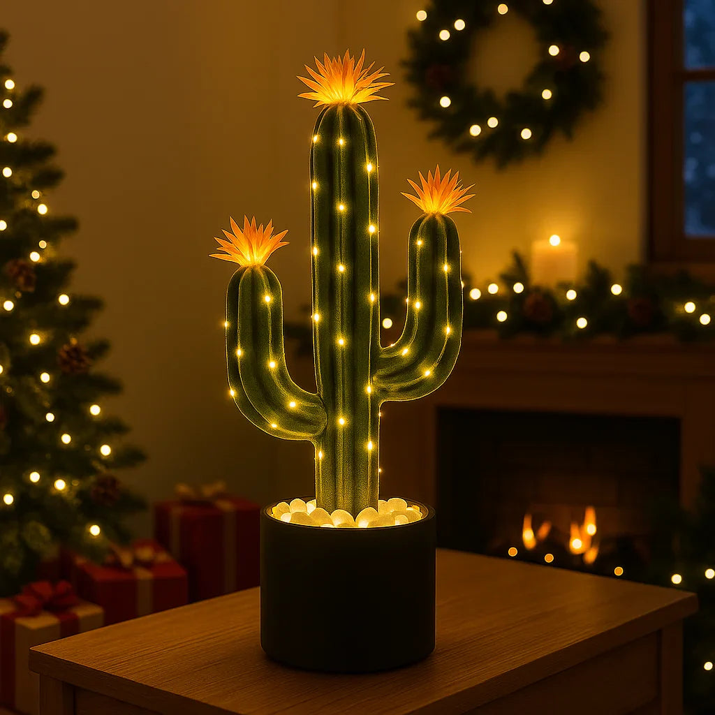 Leuchtender Kaktus LED-Lampe in Grün für Wohnzimmer