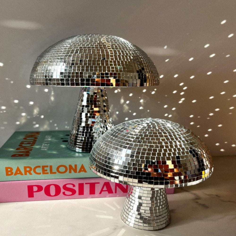 GlowFun Disco-Pilzlampe – Retro LED mit Glitzereffekt Terrasse