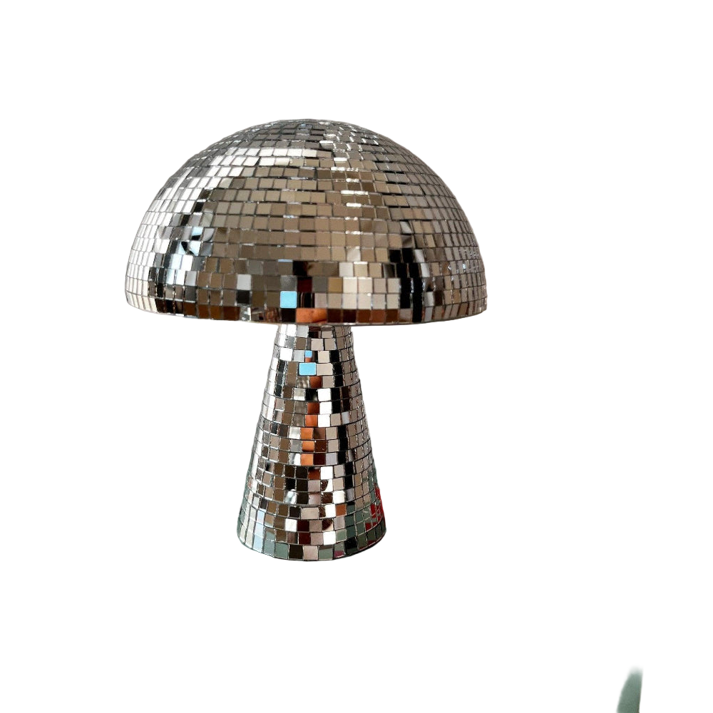 GlowFun Disco-Pilzlampe – Retro LED mit Glitzereffekt Terrasse