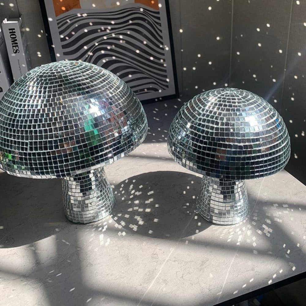 GlowFun Disco-Pilzlampe – Retro LED mit Glitzereffekt Terrasse