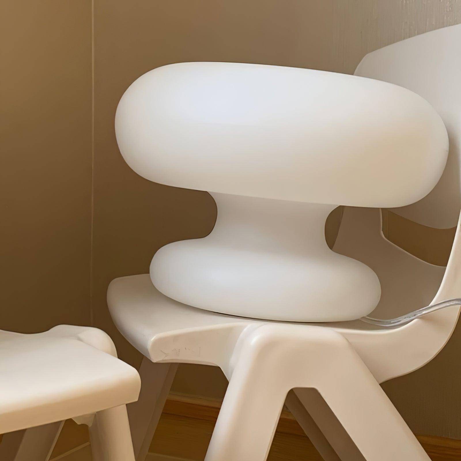 LumiDon Tischlampe – Modern, Donut-Form, Weiß,