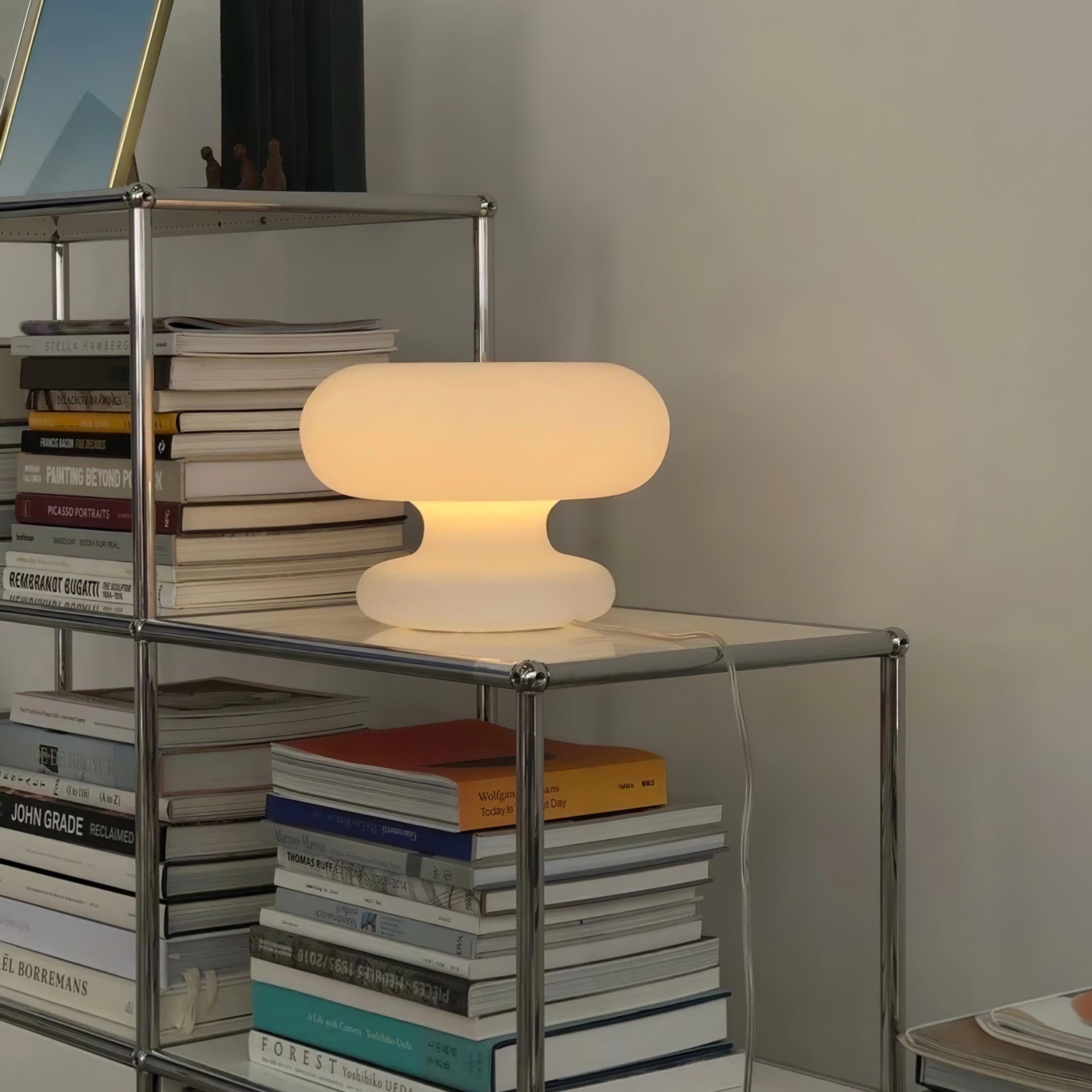 LumiDon Tischlampe – Modern, Donut-Form, Weiß,