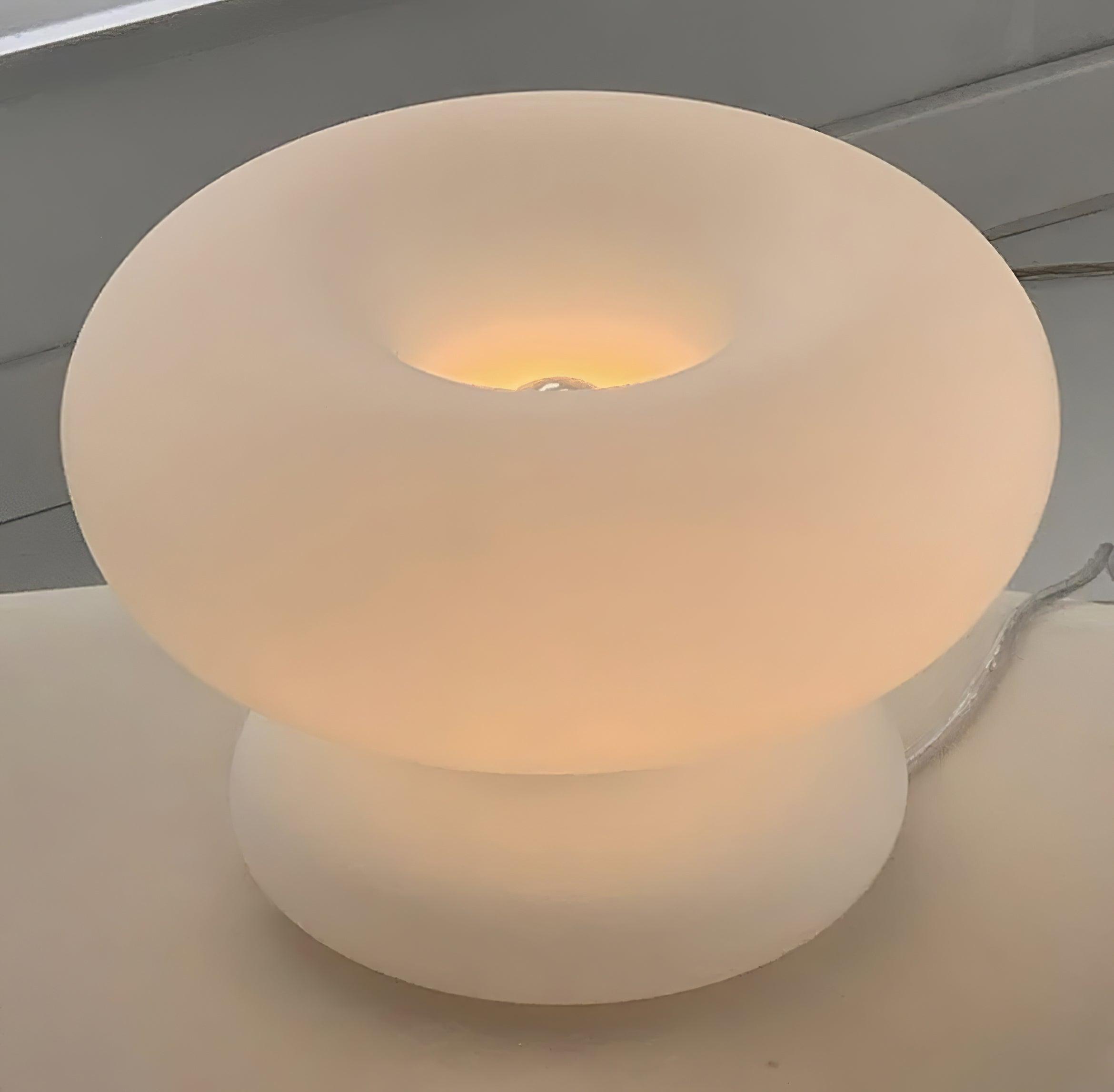 LumiDon Tischlampe – Modern, Donut-Form, Weiß,