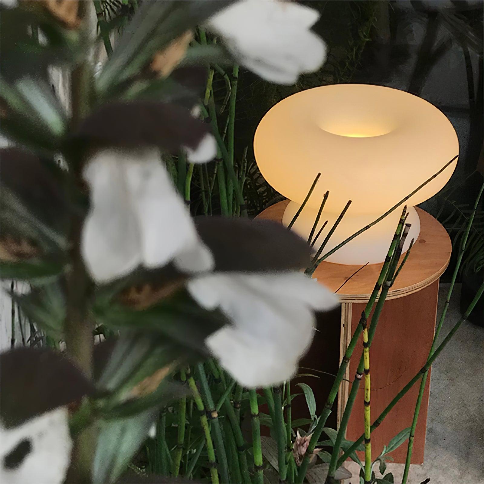 LumiDon Tischlampe – Modern, Donut-Form, Weiß,