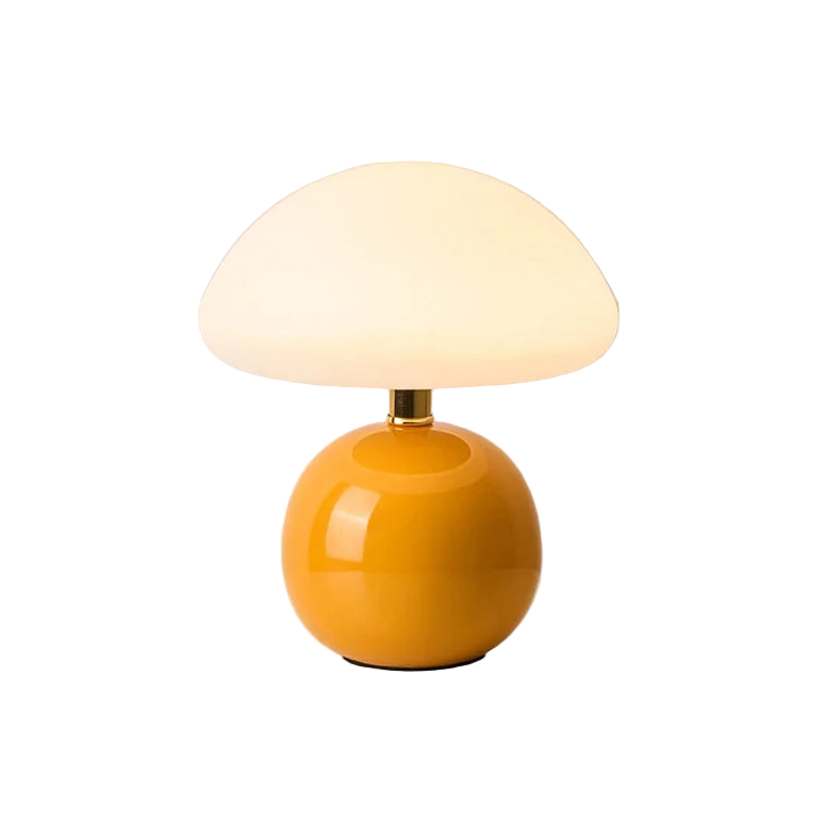 MushLume Französische Vintage-Pilzlampe LED Creme fürs Wohnzimmer
