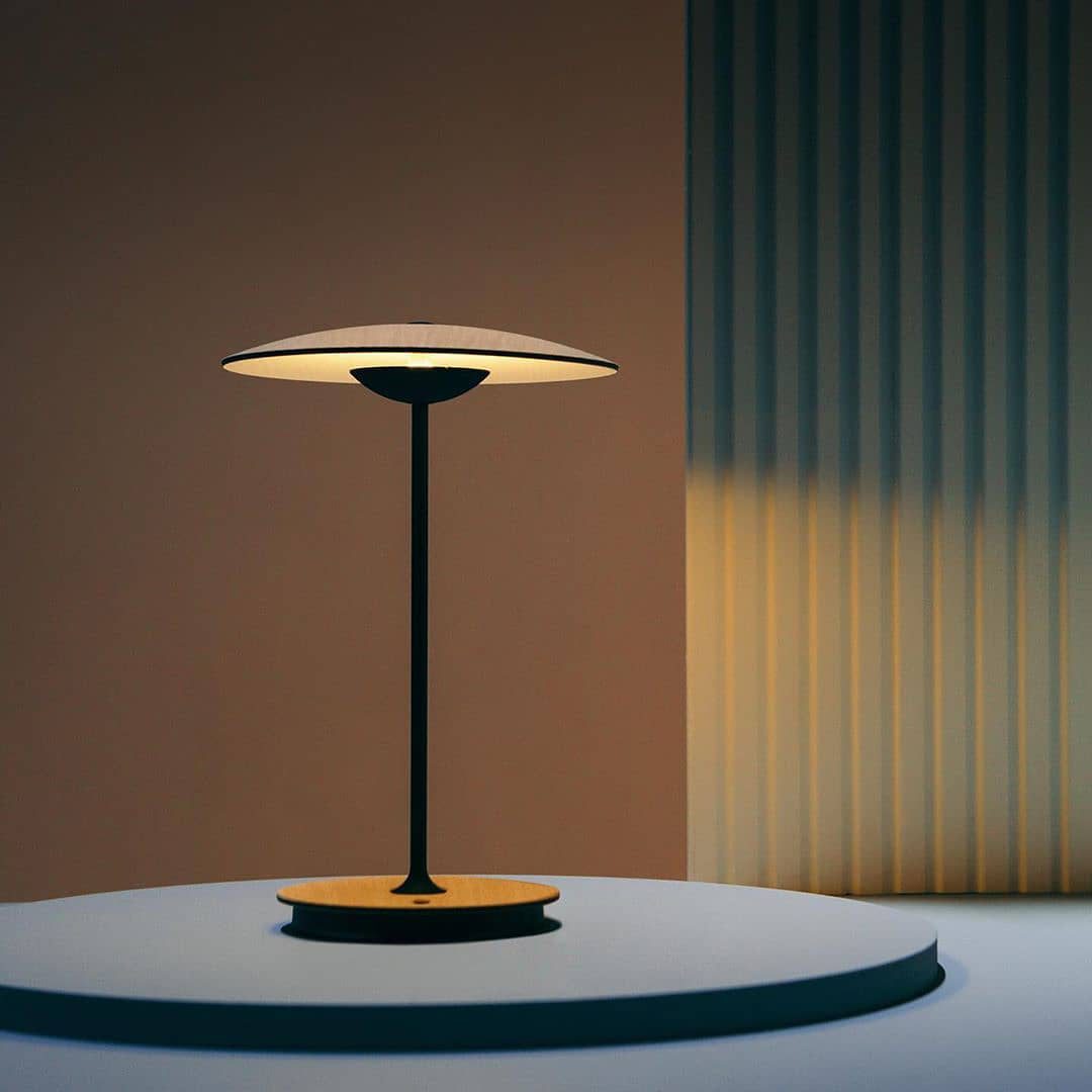 GingerLux Tischlampe – Skandinavischer Stil, Holzoptik, dimmbar, für Wohnzimmer
