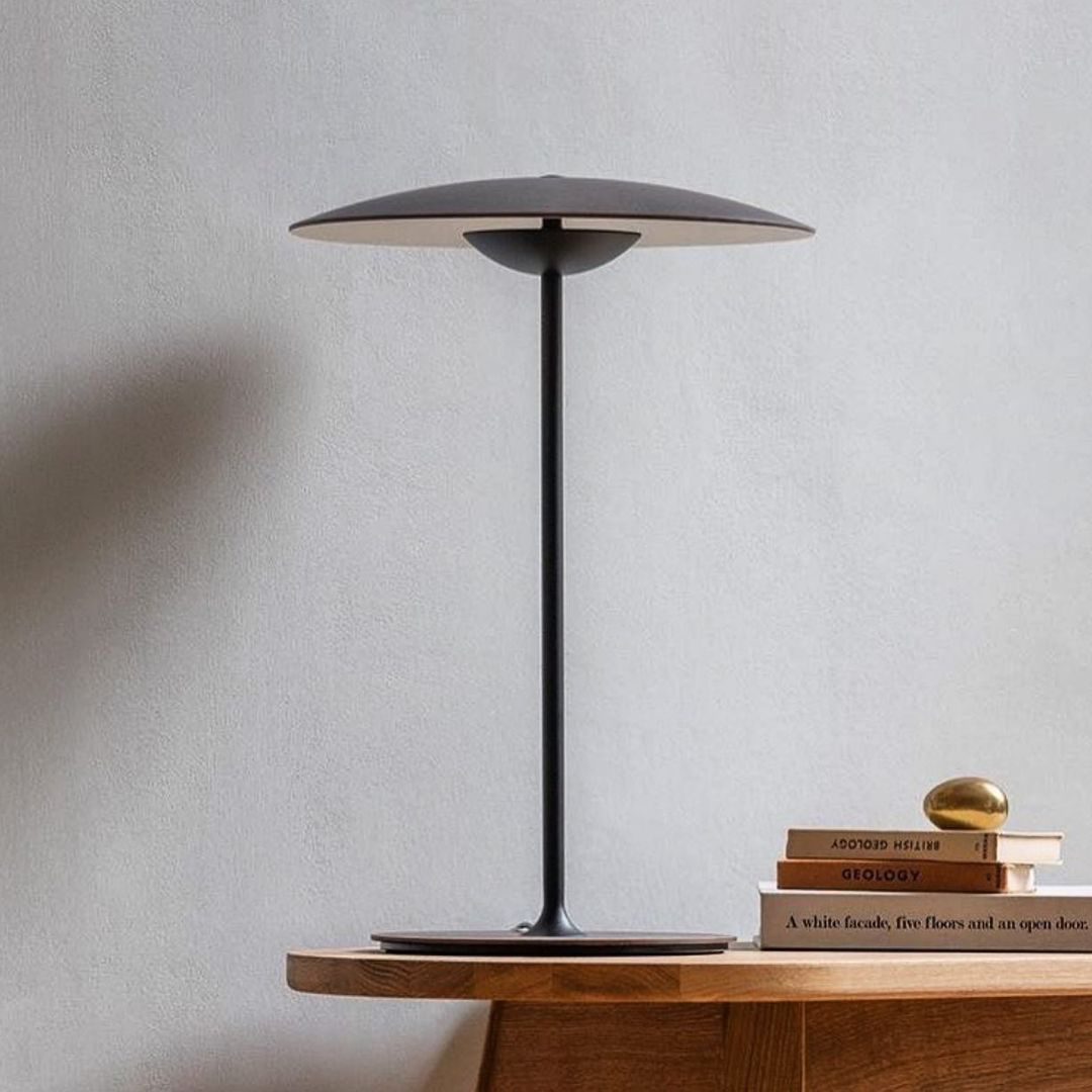 GingerLux Tischlampe – Skandinavischer Stil, Holzoptik, dimmbar, für Wohnzimmer