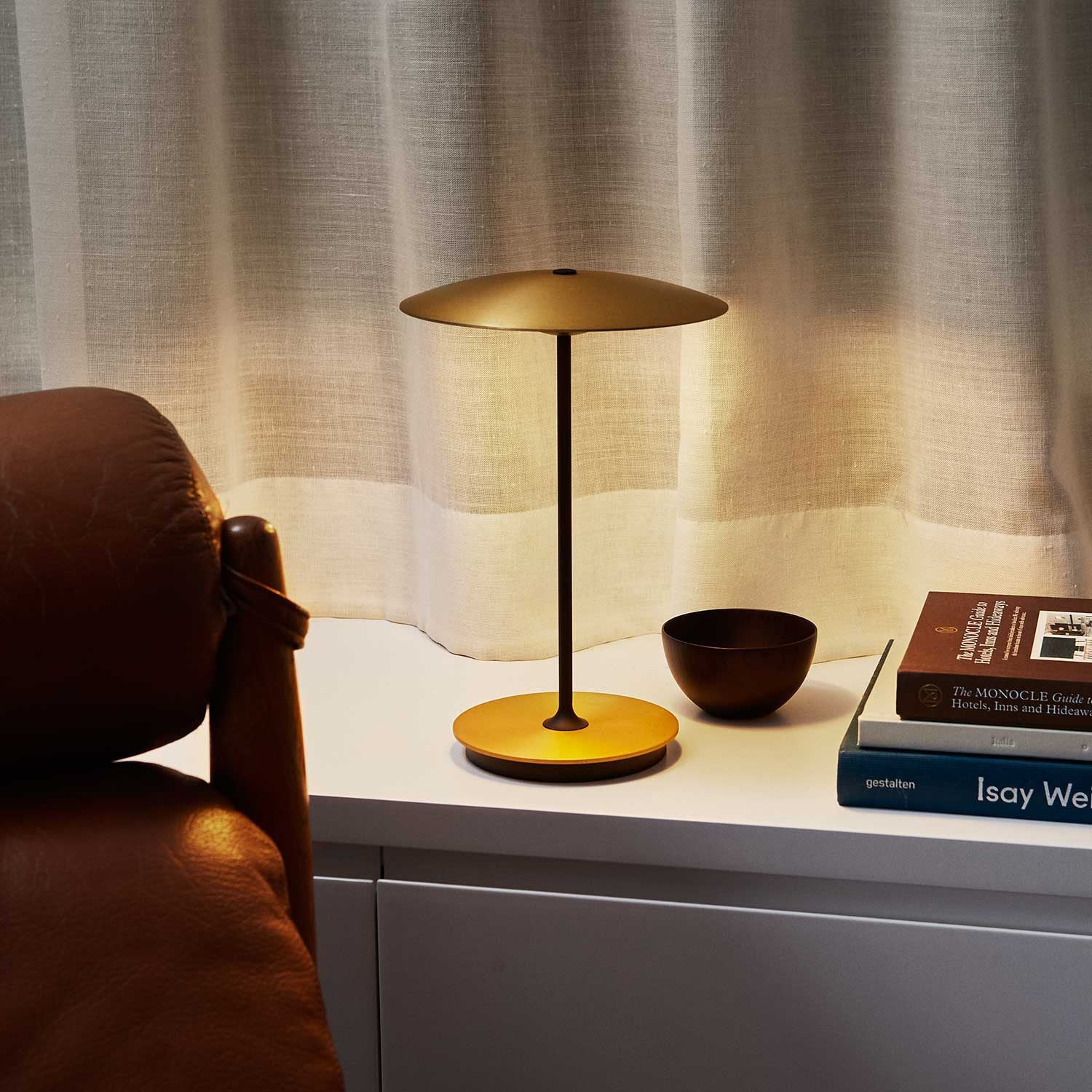 GingerLux Tischlampe – Skandinavischer Stil, Holzoptik, dimmbar, für Wohnzimmer