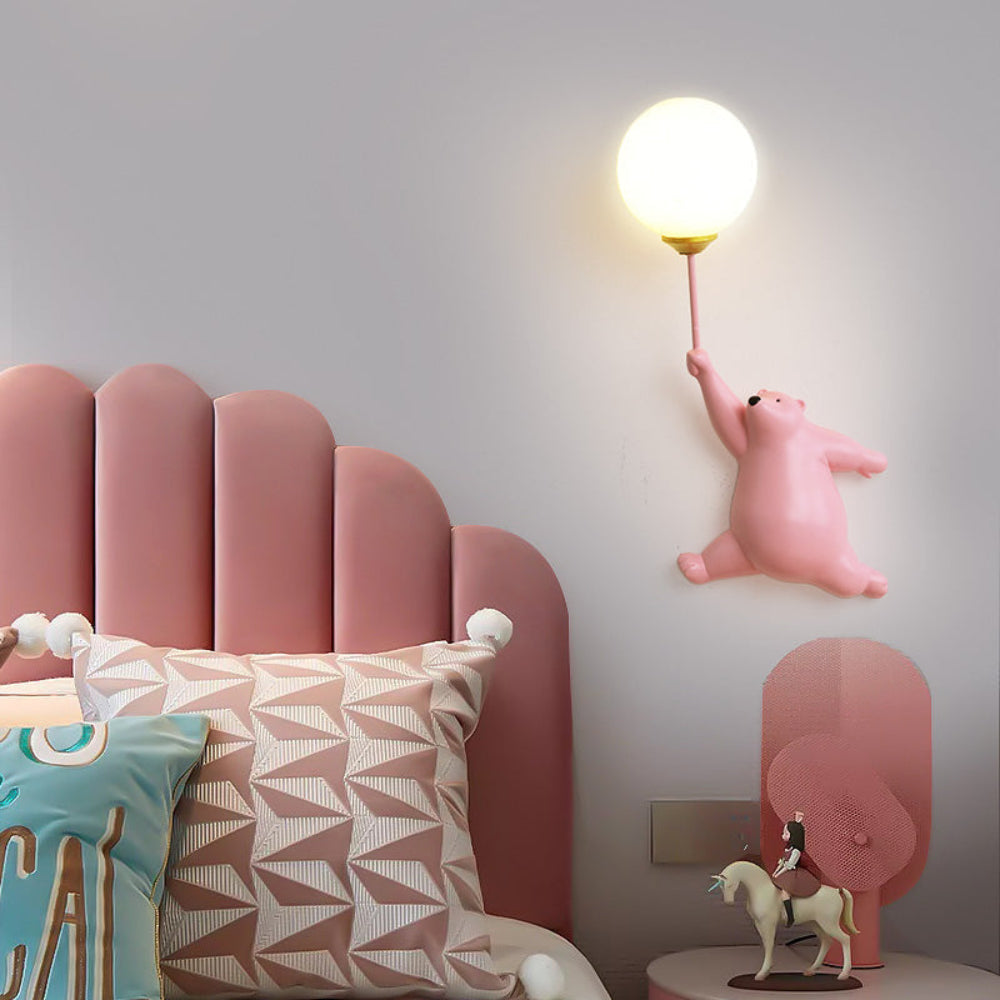 GlowBuddy – Verspielte Bären-Wandleuchte LED Ballon-Design Weiß fürs Kinderzimmer