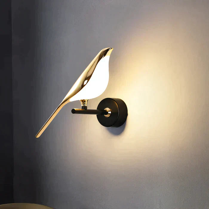 PlumeBright - Skandinavische LED-Vogel-Wandleuchte