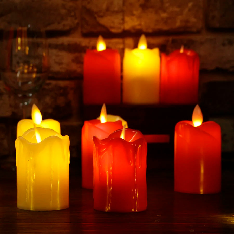 Kerzenzauber – LED-Stumpenkerzen Flammenlos Warmweiß Gartenparty