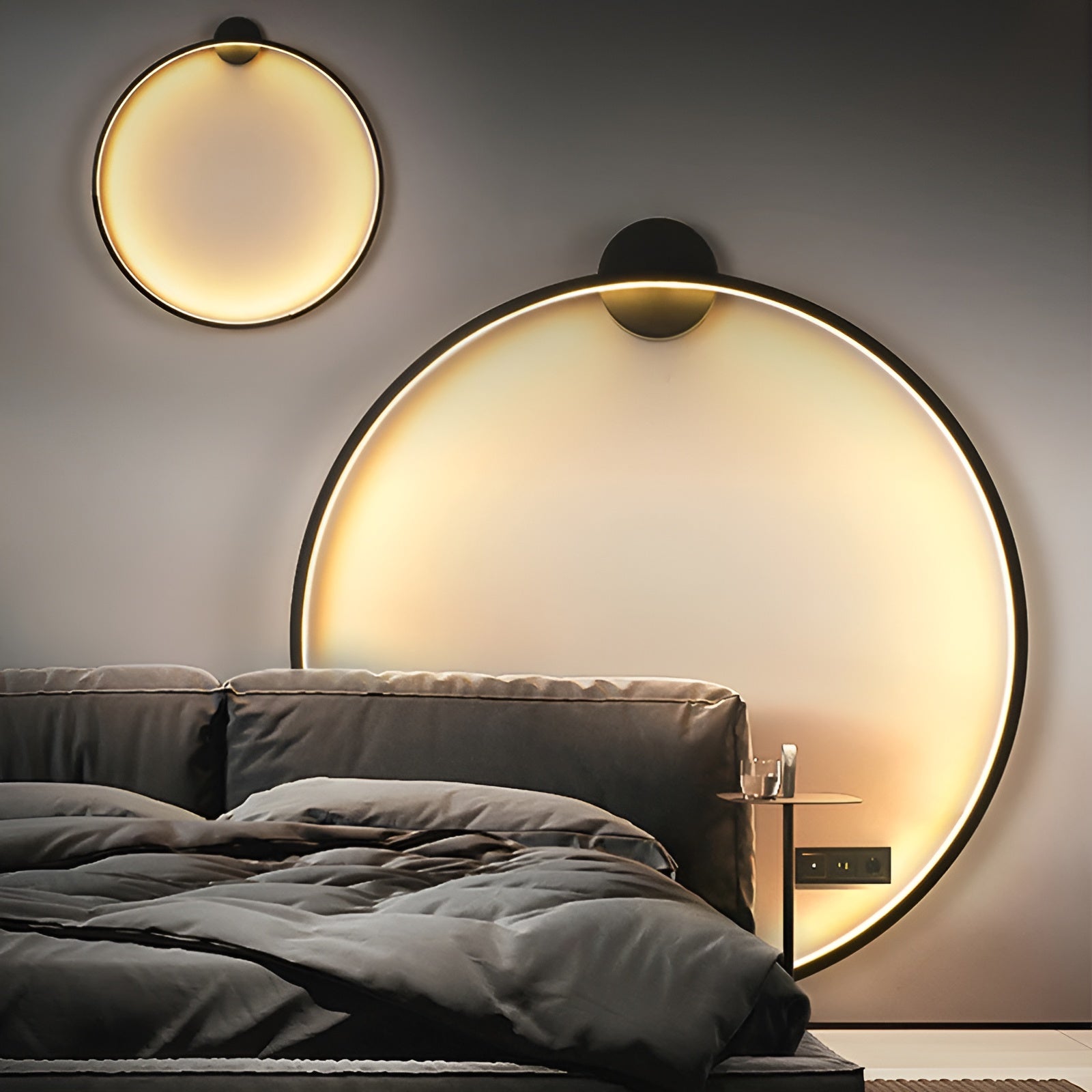 RadiAura LED Wandleuchte – Runde minimalistische Wandlampe warmweiß