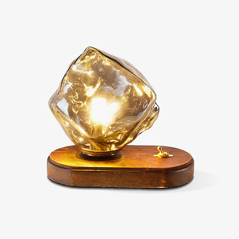 GlasAura – Edle Tischlampe aus satiniertem Glas für Wohnzimmer