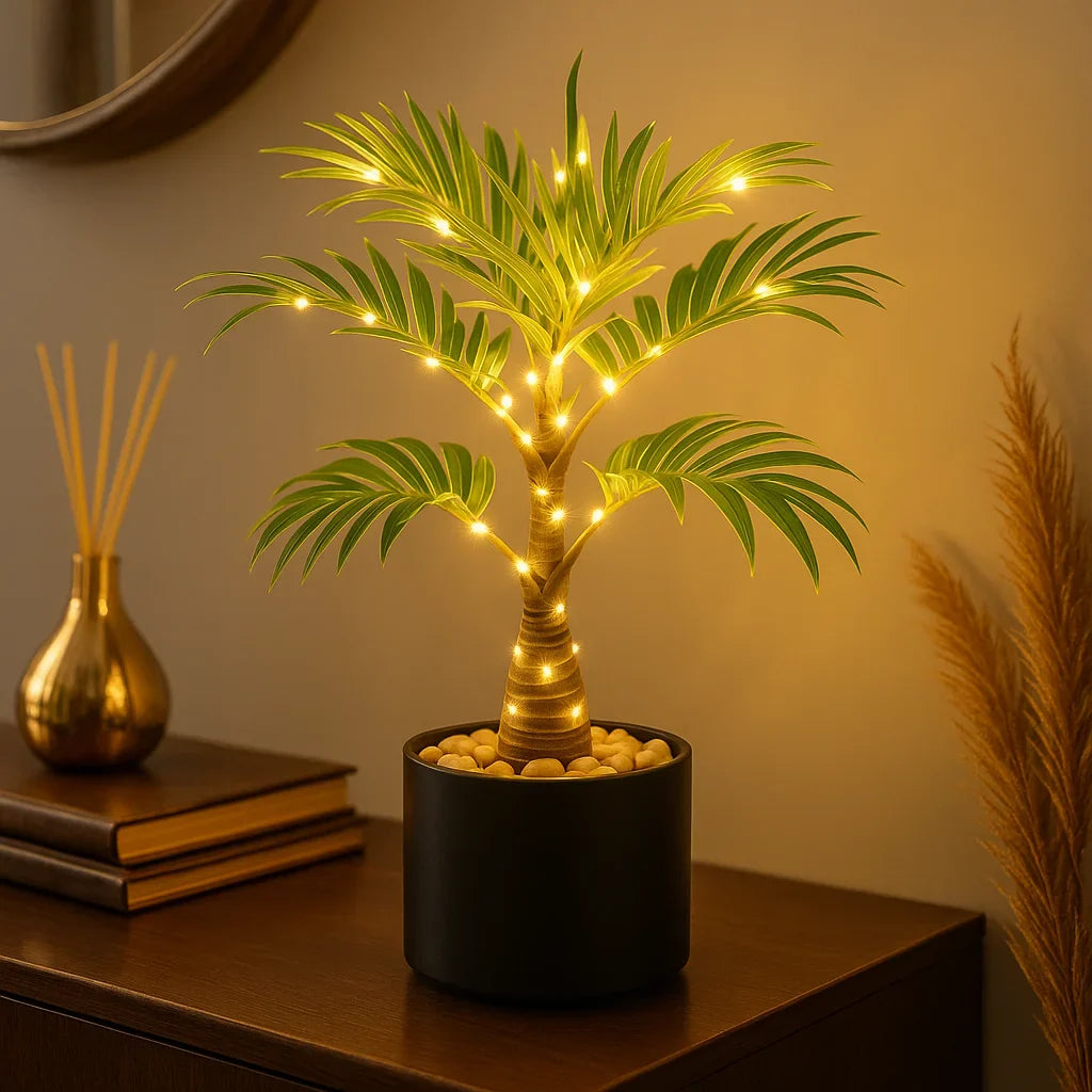 IslandGlow Palm – LED Deko-Lampe tropisch, Grün für Innenräume