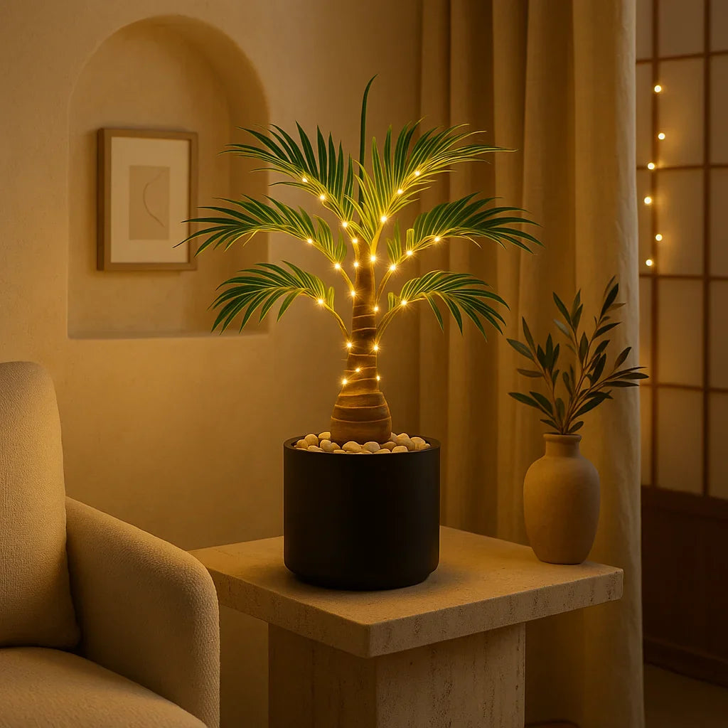 IslandGlow Palm – LED Deko-Lampe tropisch, Grün für Innenräume