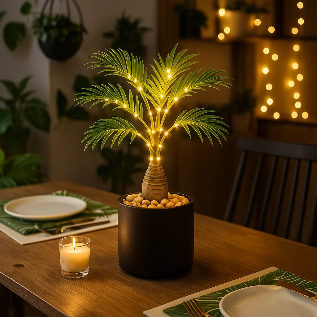 IslandGlow Palm – LED Deko-Lampe tropisch, Grün für Innenräume