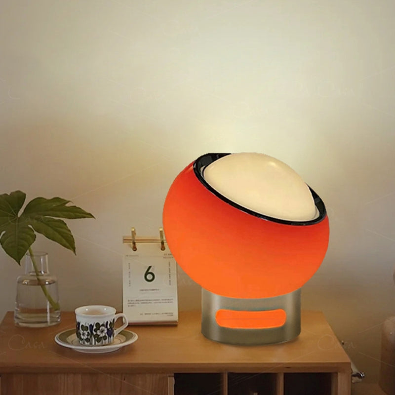 OpalLux Bauhaus Tischlampe – Französisches Design Opalglas Weiß Wohnzimmer
