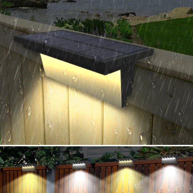 LumiWacht Solar Gartenstrahler LED Schwarz mit Dämmerungssensor