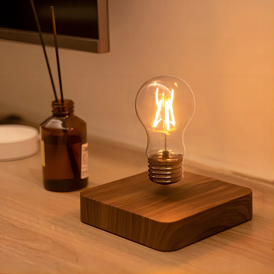 FloatLux Schwebelampe – Moderne LED Glühbirne Warmweiß Wohnzimmer