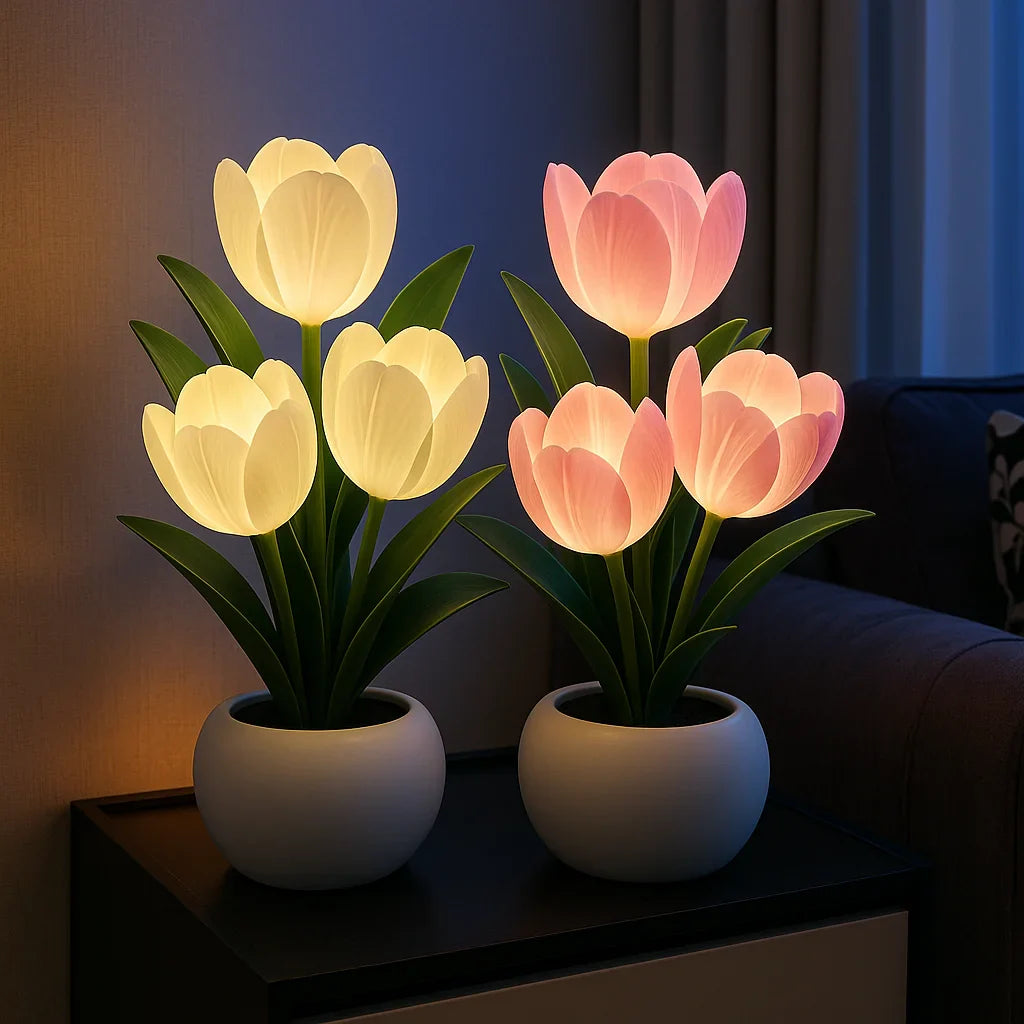TulipaGlow – LED Deko-Lampe Tulpen warmweiß für Wohnzimmer