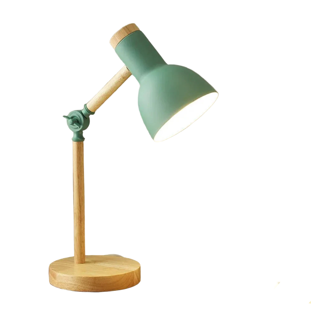 BrightOak Verstellbare Schreibtischlampe – Holz Modern Büro