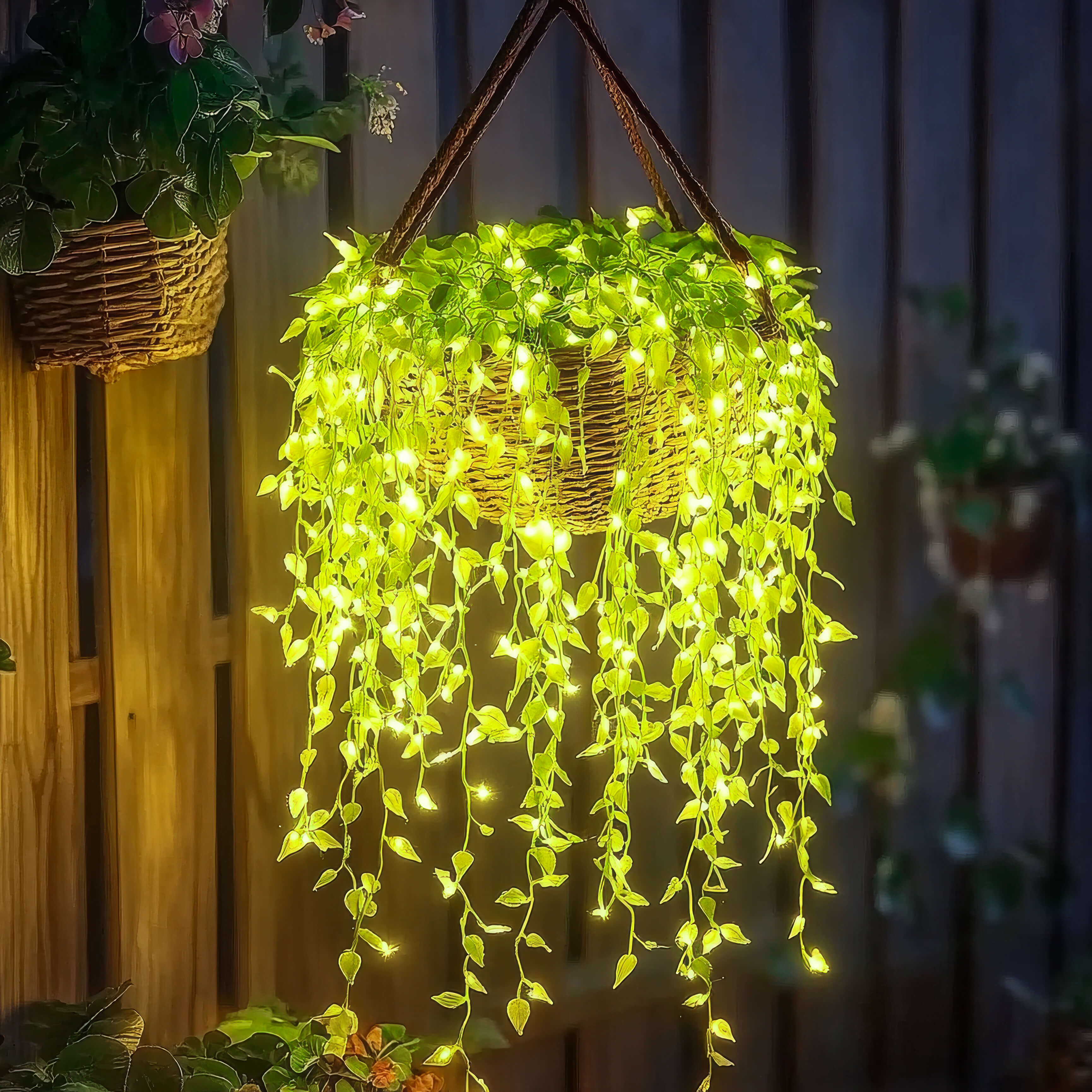Leuchtende Blütenranke LED-Lampe in Warmweiß für Garten